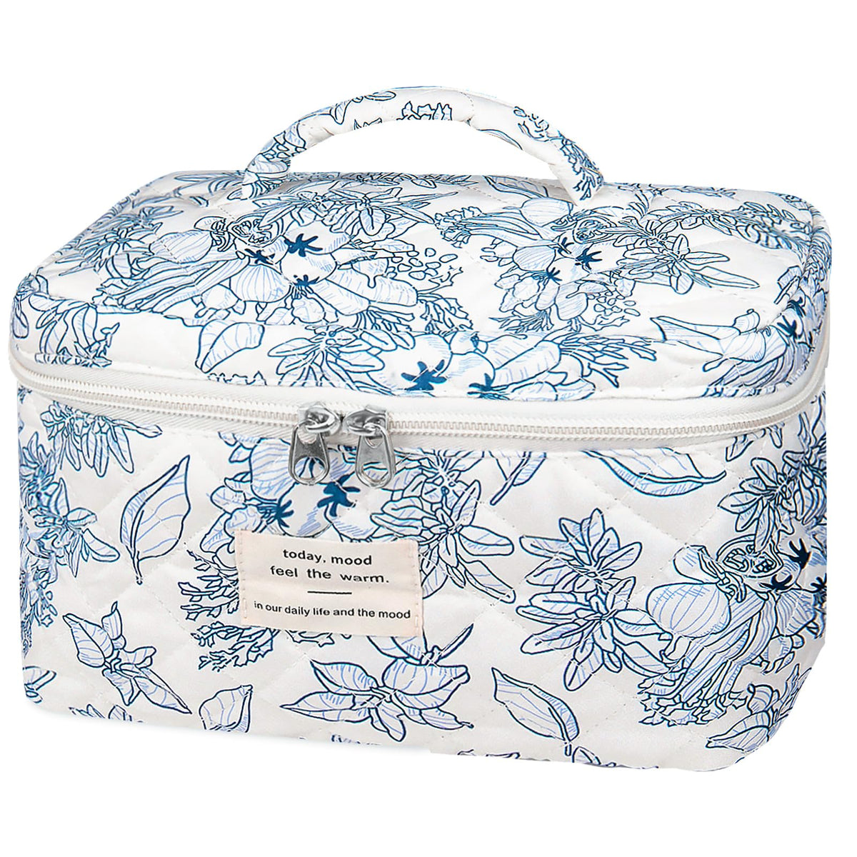 Gosect Large Makeup Bag, Cute Cosmetic Bag for Women Girls, Floral Coquette Aesthetic Toiletry Bag, Travel Make Up Organizer Bag (BDLH)