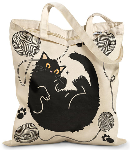 Miss Adola Canvas Tote Bag with Zipper for Women