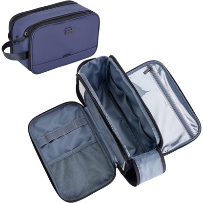 ZEEMO Travel Toiletry Bag for Men, Full Open Dopp Kit with Dual Compartment