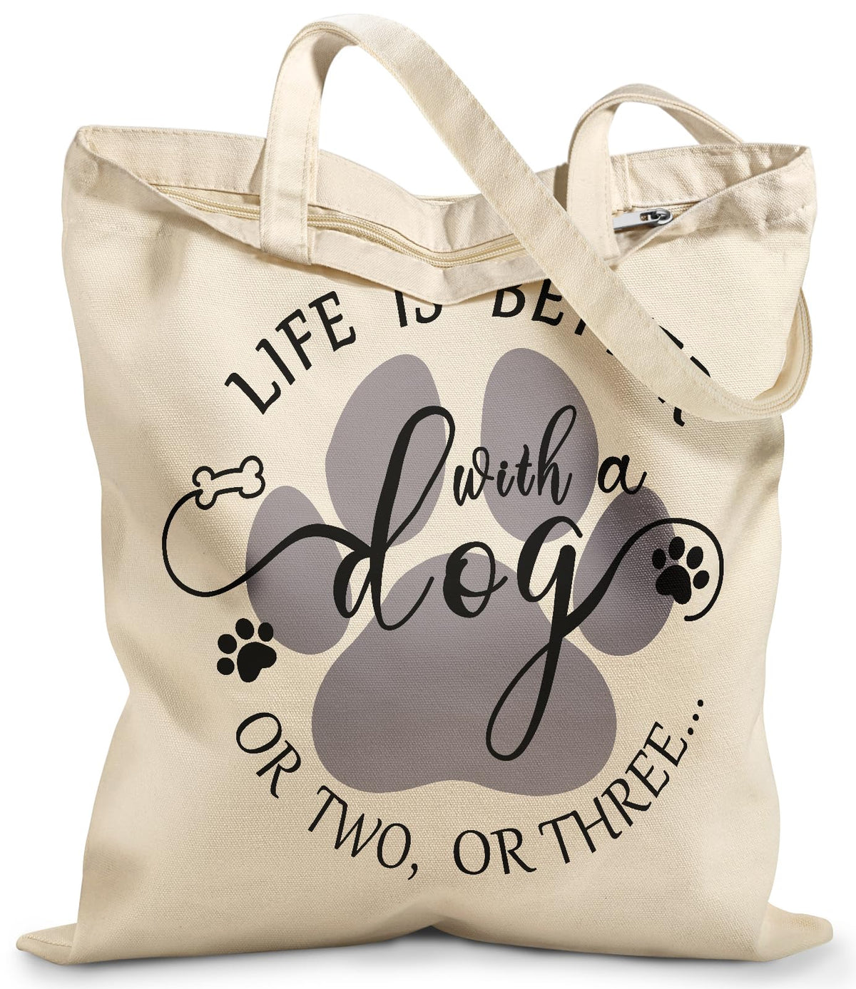 Miss Adola Canvas Tote Bag with Zipper for Women