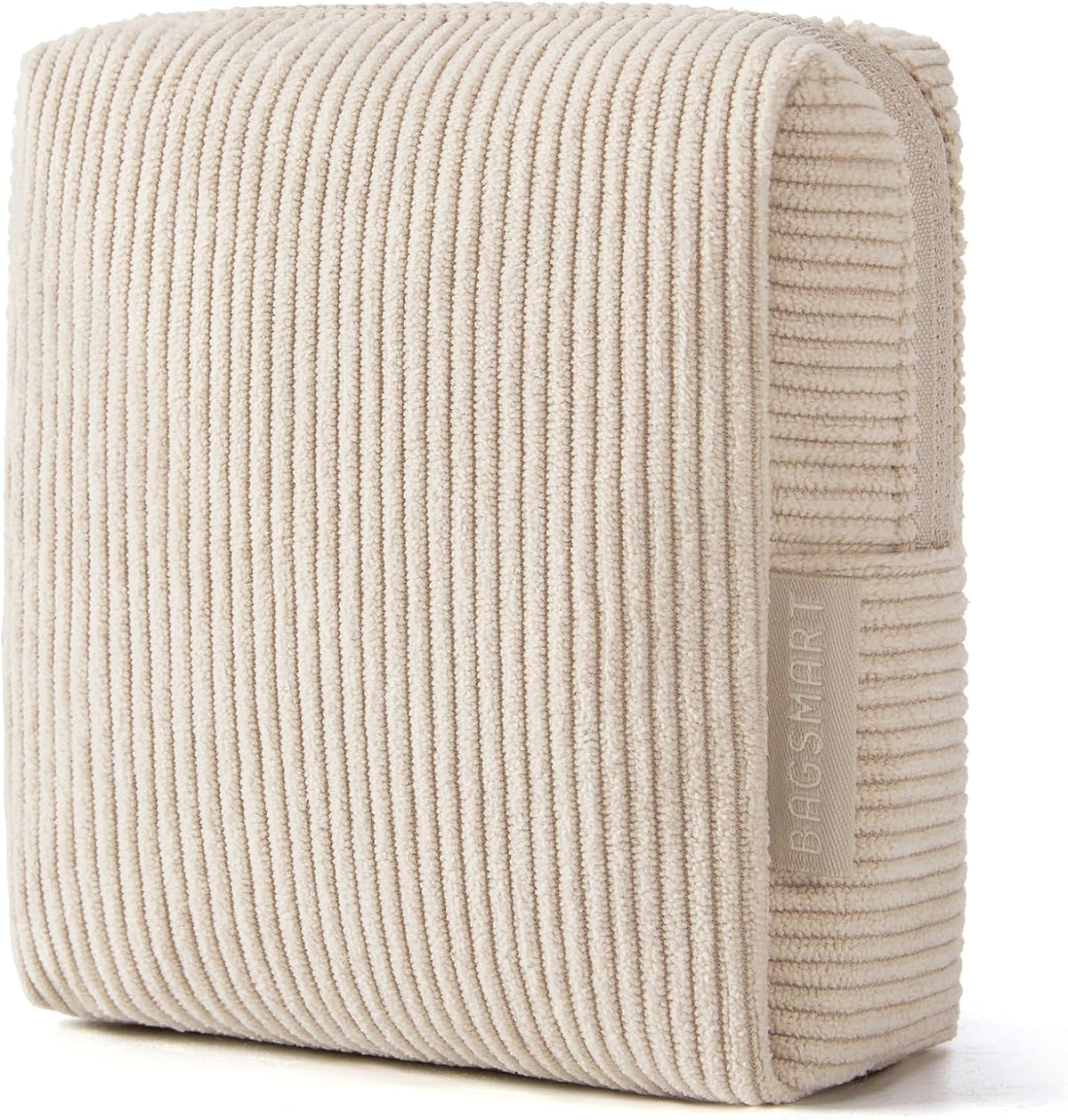BAGSMART Small Corduroy Makeup Bag, Cosmetic Pouch for Women with Pocket