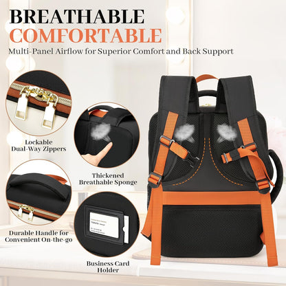 Makeup Backpack, Extra Large Makeup Case Bag with 4 Pouches, Professional Cosmetic Storage Organizer Bag with Adjustable Divider & Brush Slots, Travel Makeup Artist Kit Set Bag for Makeup Artists