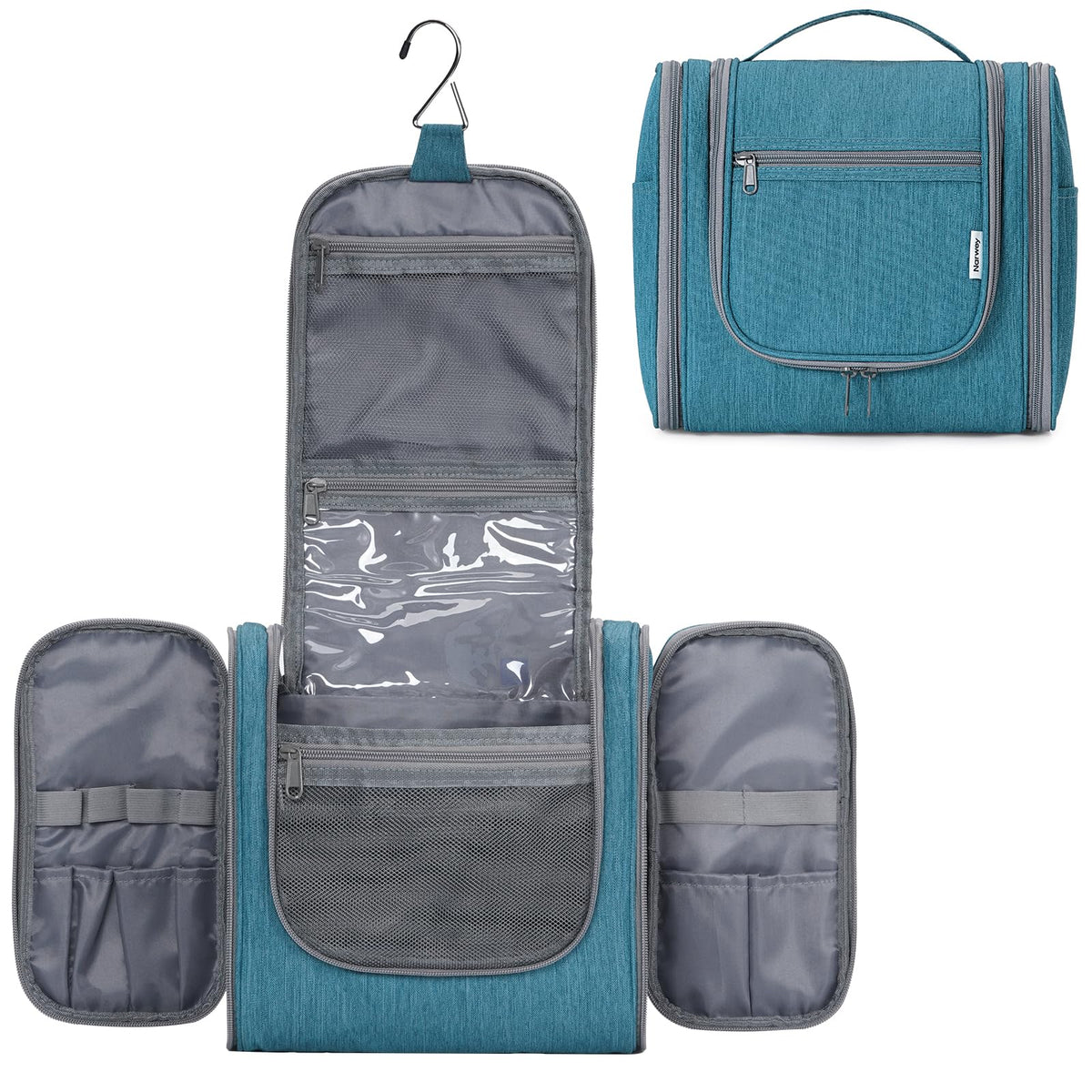 Narwey Hanging Travel Toiletry Bag for Women, Makeup Cosmetic Bag