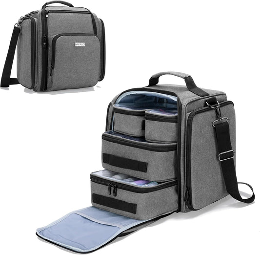 BAFASO Large Travel Toiletry Bag with 4 Removable Pouches, Gray