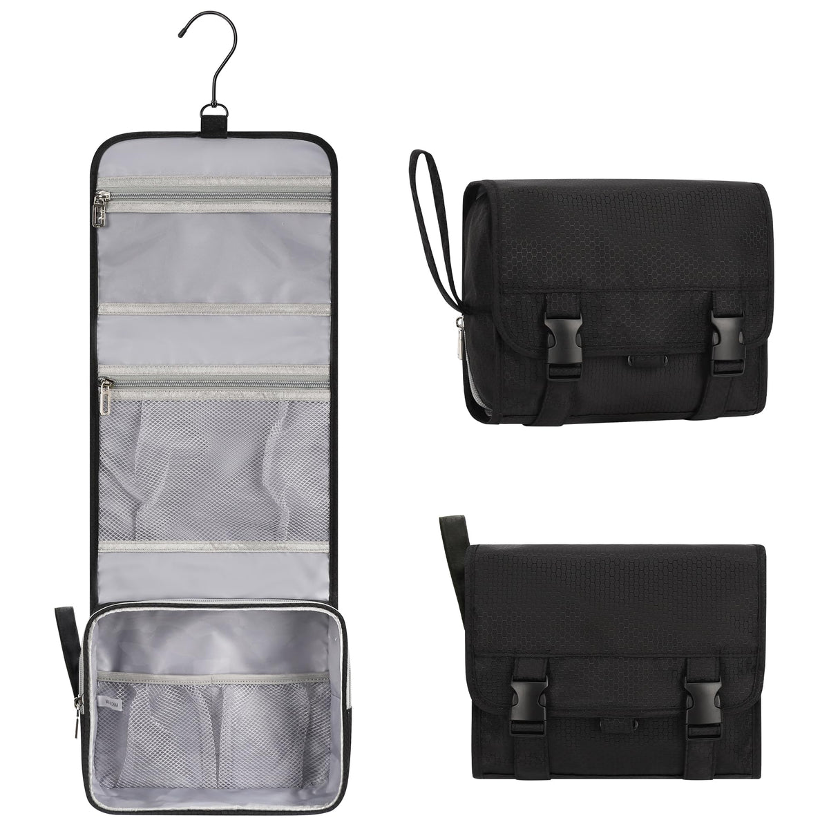 Relavel Travel Toiletry Bag for Men, Large Hanging Toiletries Bag - Black