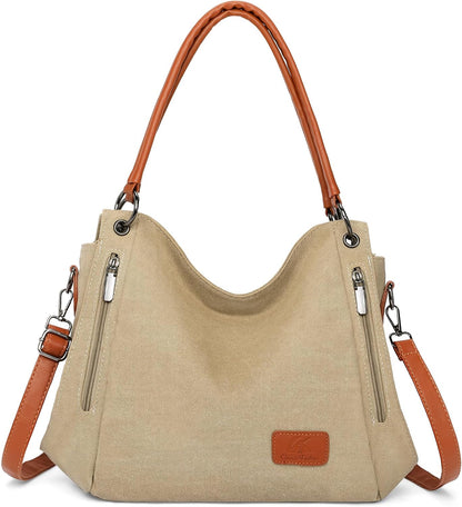 Canvas Tote Bag for Women Large Hobo Shoulder Purse Work Travel