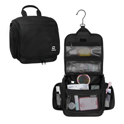 Goloni Hanging Toiletry Bag for Men Women, Water-Resistant Organizer,Black