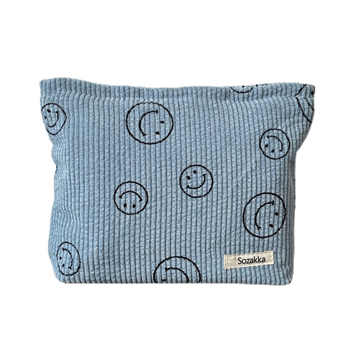 Cosmetic Bags for Women - Corduroy Cosmetic Bag Aesthetic Women Handbags Purses Smile Dots Makeup Organizer Storage Makeup Bag Girls Case Bags (A-Beige)
