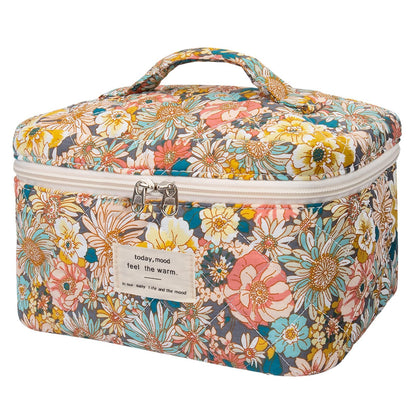 Gosect Large Makeup Bag, Cute Cosmetic Bag for Women Girls, Floral Coquette Aesthetic Toiletry Bag, Travel Make Up Organizer Bag (BDLH)