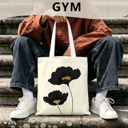 Vintage Floral Canvas Tote Bag