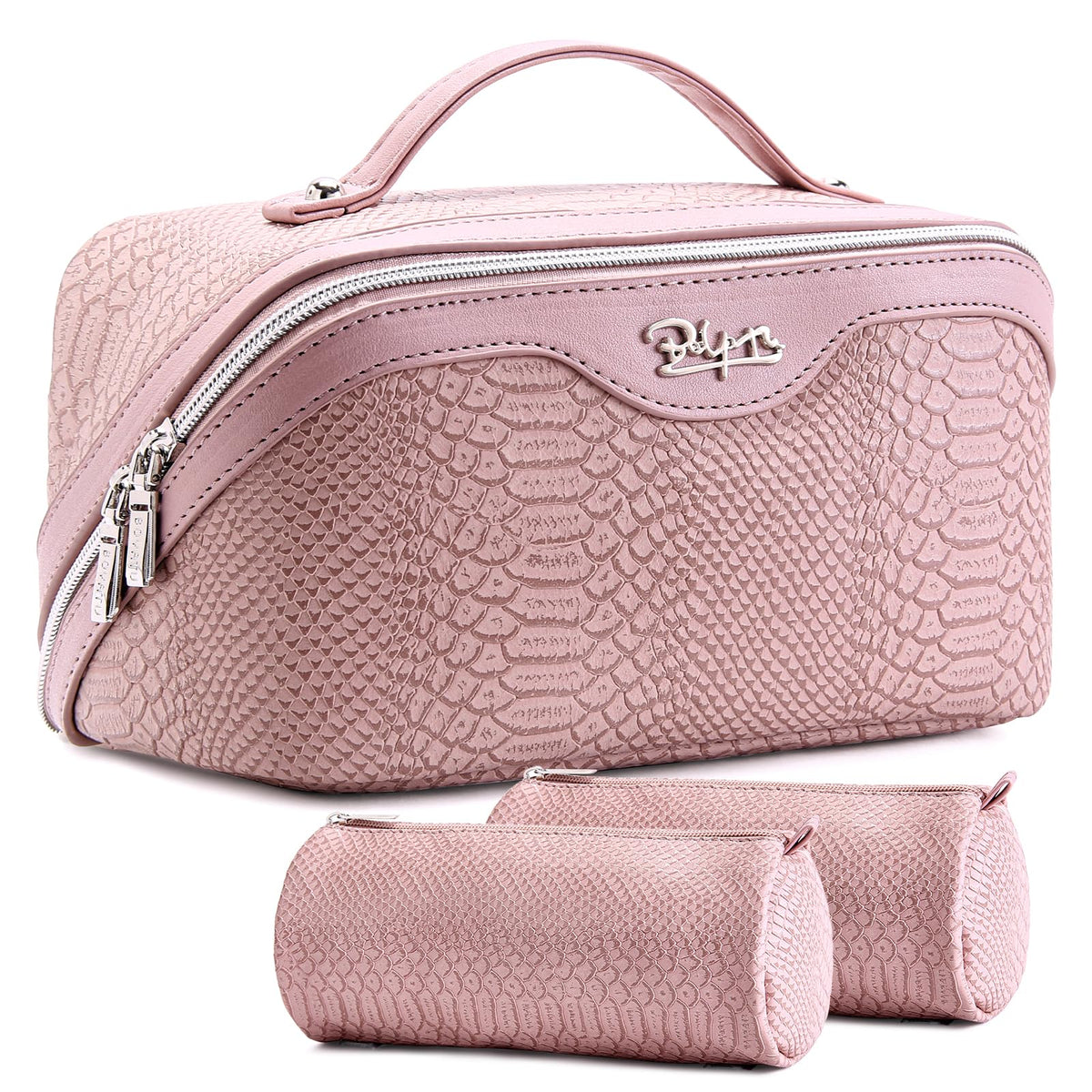 BOYATU Travel Makeup Bag Organizer: 3 Pcs Large Cosmetic Bags Set for Women