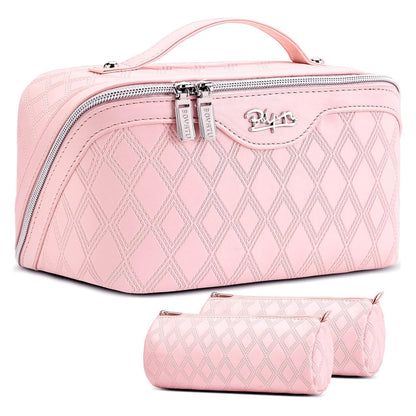 BOYATU Travel Makeup Bag Organizer: 3 Pcs Leopard Cometic Bag Set for Women