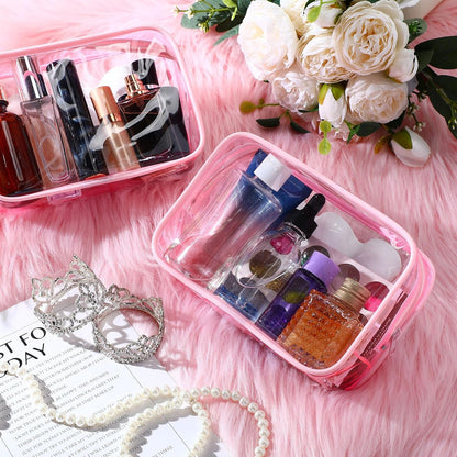 Weewooday 12 Pcs Clear Cosmetic Bags PVC Zipper,None