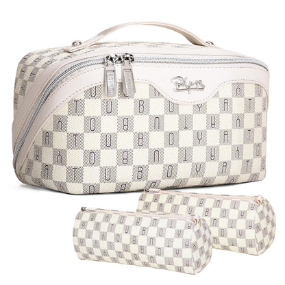 BOYATU Travel Makeup Bag Organizer: 3 Pcs Large Cosmetic Bags Set for Women