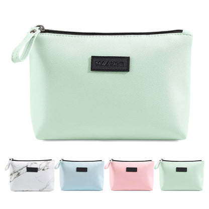 MAANGE Cosmetic Bags for Women Small Makeup Bag for Purse Pu Leather Makeup Pouch Travel Makeup Bag with Zipper Make Up Bag for Travelling