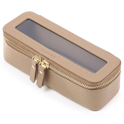 Aveniee Clear Makeup Bag Organizer, Travel Toiletry Bag Cosmetic Case for Women, Make Up Skincare Pouch Car Organizer Bag with Zippers for Essentials,White,Medium Classic