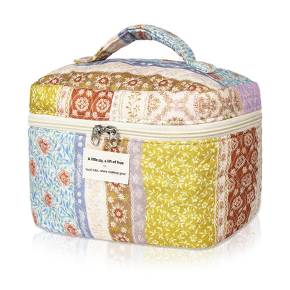 Gosect Large Makeup Bag, Cute Cosmetic Bag for Women Girls, Floral Coquette Aesthetic Toiletry Bag, Travel Make Up Organizer Bag (BDLH)