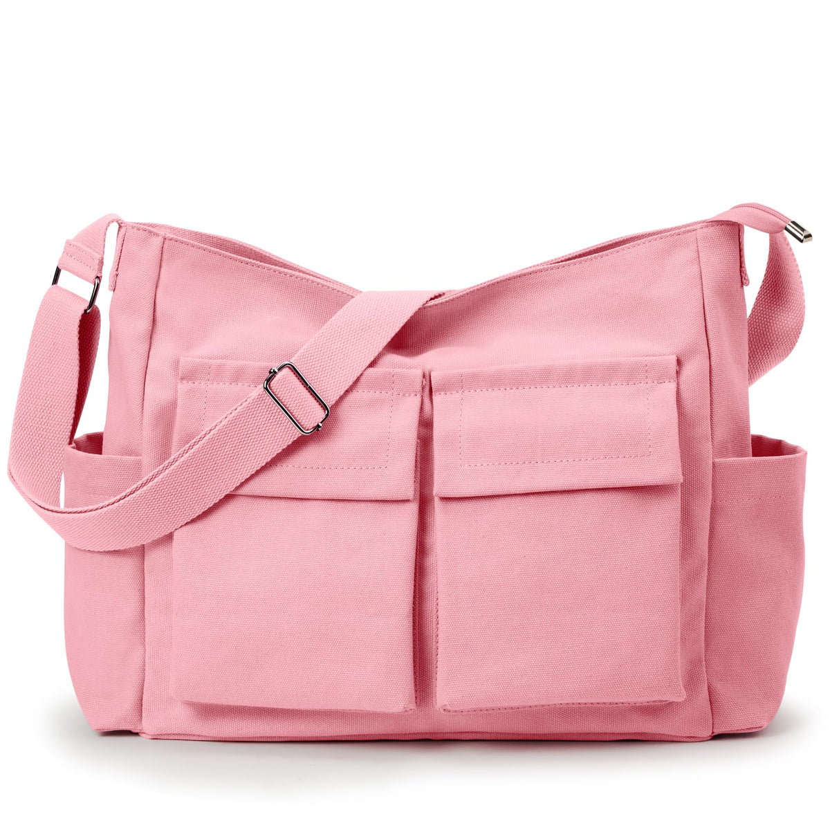 KALIDI Canvas Tote Bag Zipper Large Crossbody Shoulder Bag Messenger Bag