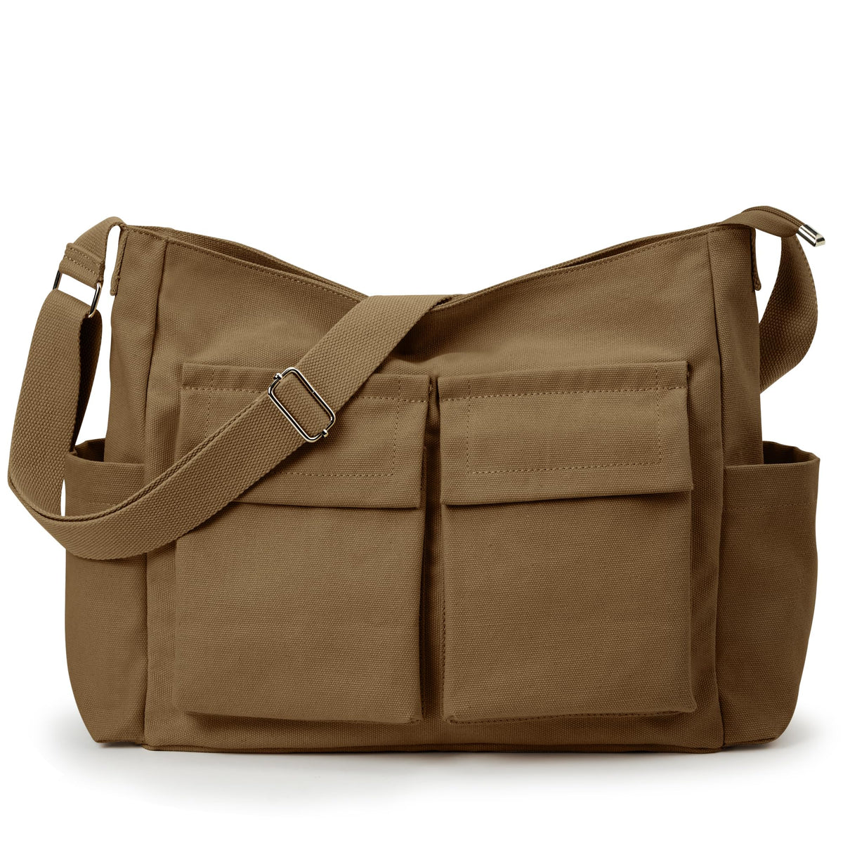KALIDI Canvas Tote Bag Zipper Large Crossbody Shoulder Bag Messenger Bag