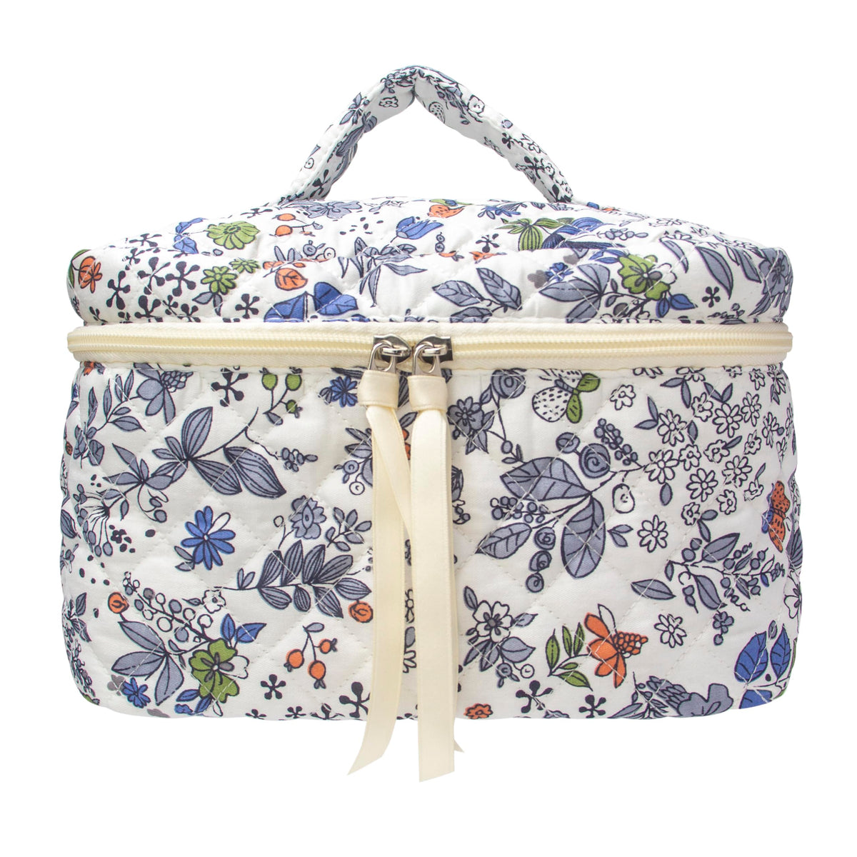 Quilted Makeup Bag for Women, Travel Cosmetic&Toiletry Bag,Gauze Heart