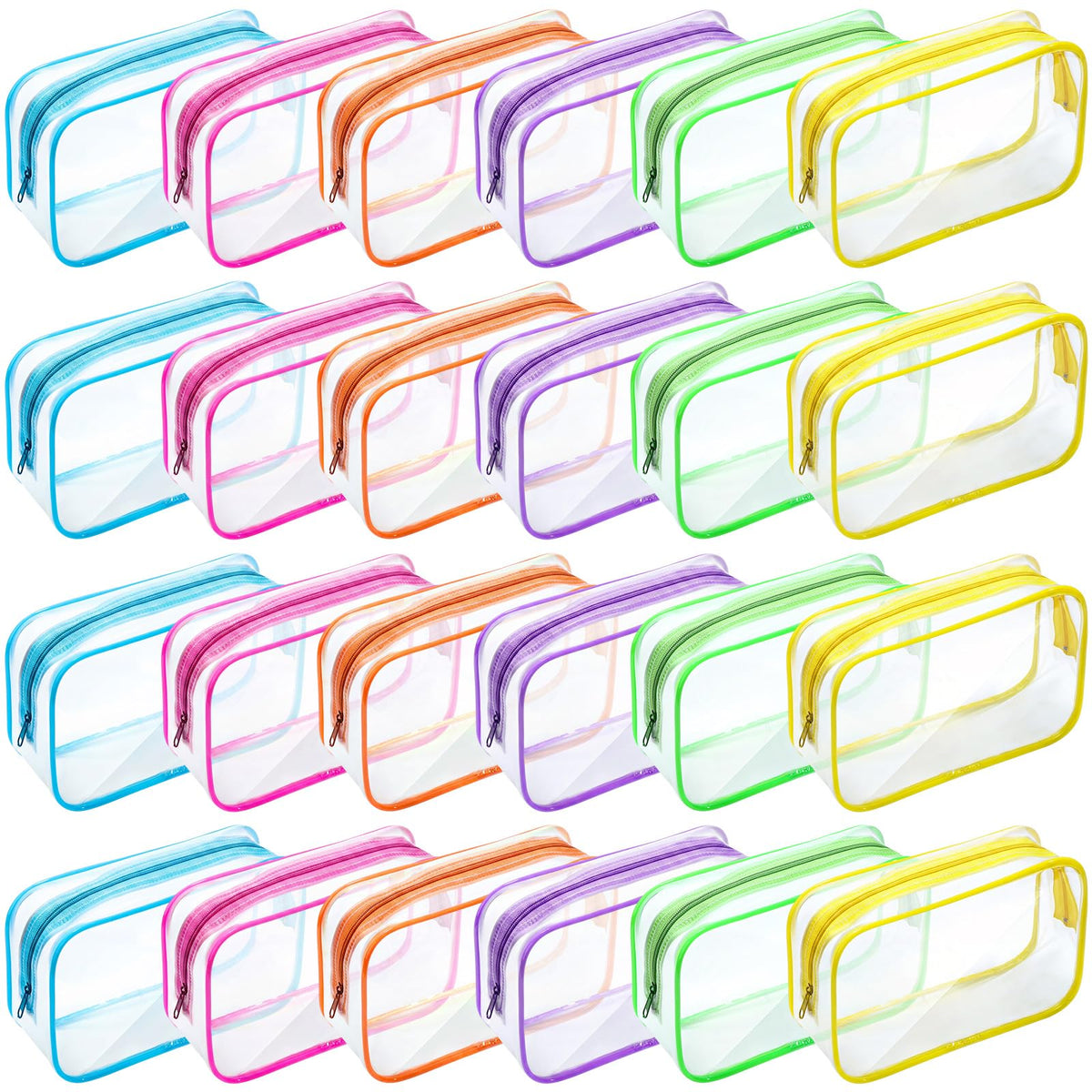 Weewooday 12 Pcs Clear Cosmetic Bags PVC Zipper,None