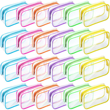 Weewooday 12 Pcs Clear Cosmetic Bags PVC Zipper,None