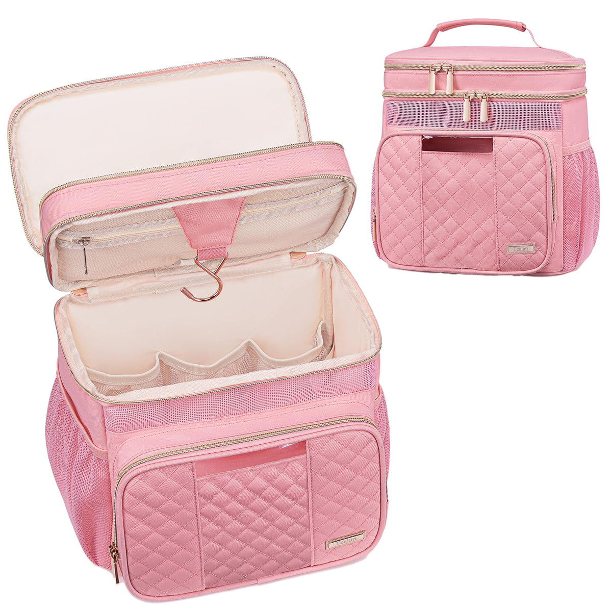 Tealari Large Toiletry Bag for Women Men,Bathroom Bag,Water Resistant Shower Bag,Makeup Bag,Portable Shower Caddy for College Dorm,Hanging Travel Toiletry Bag with Transparent Waterproof Phone Pocket