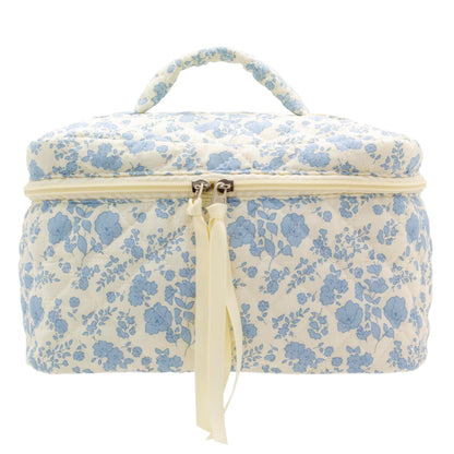 Quilted Makeup Bag for Women, Travel Cosmetic&Toiletry Bag,Gauze Heart