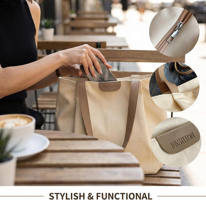 Canvas Tote Bag for Women, Shoudler Bags Mom Mama Mother Bag Large Handbags for Travel, Work,Shopping