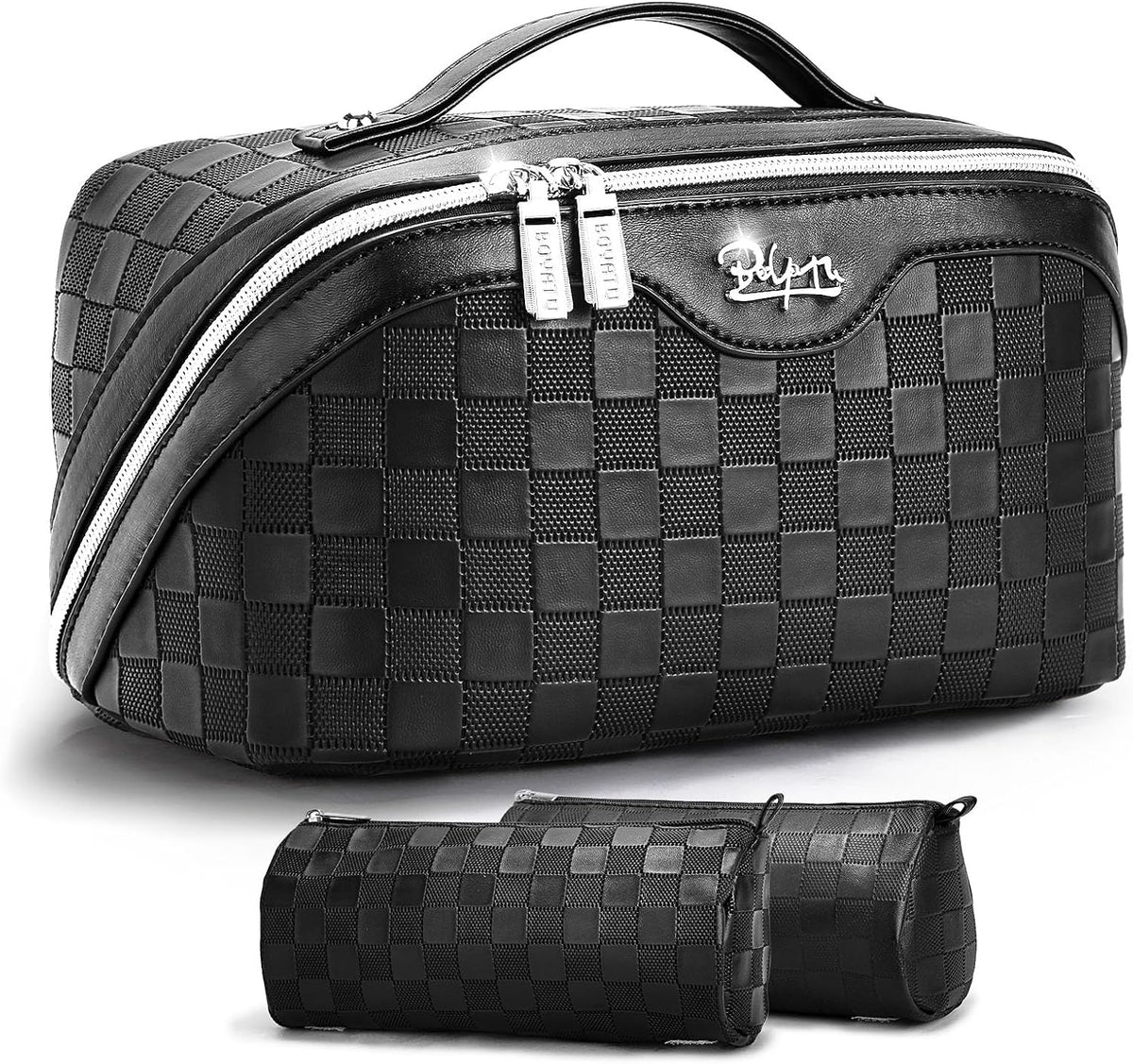 BOYATU Travel Makeup Bag Organizer: 3 Pcs Large Cosmetic Bags Set for Women
