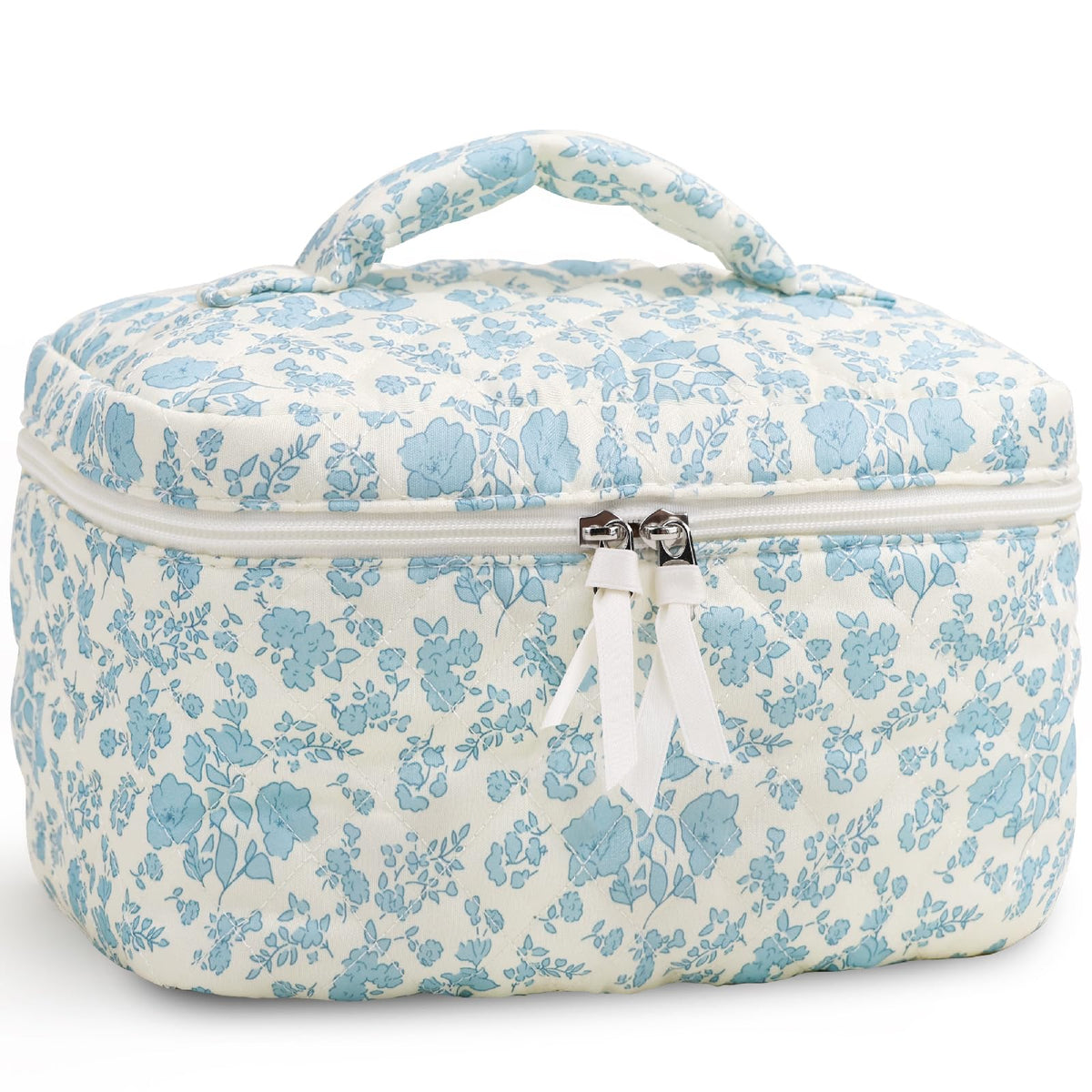 Prite Corduroy Makeup Bag Travel Toiletry Organizer for Women (Strawberry)
