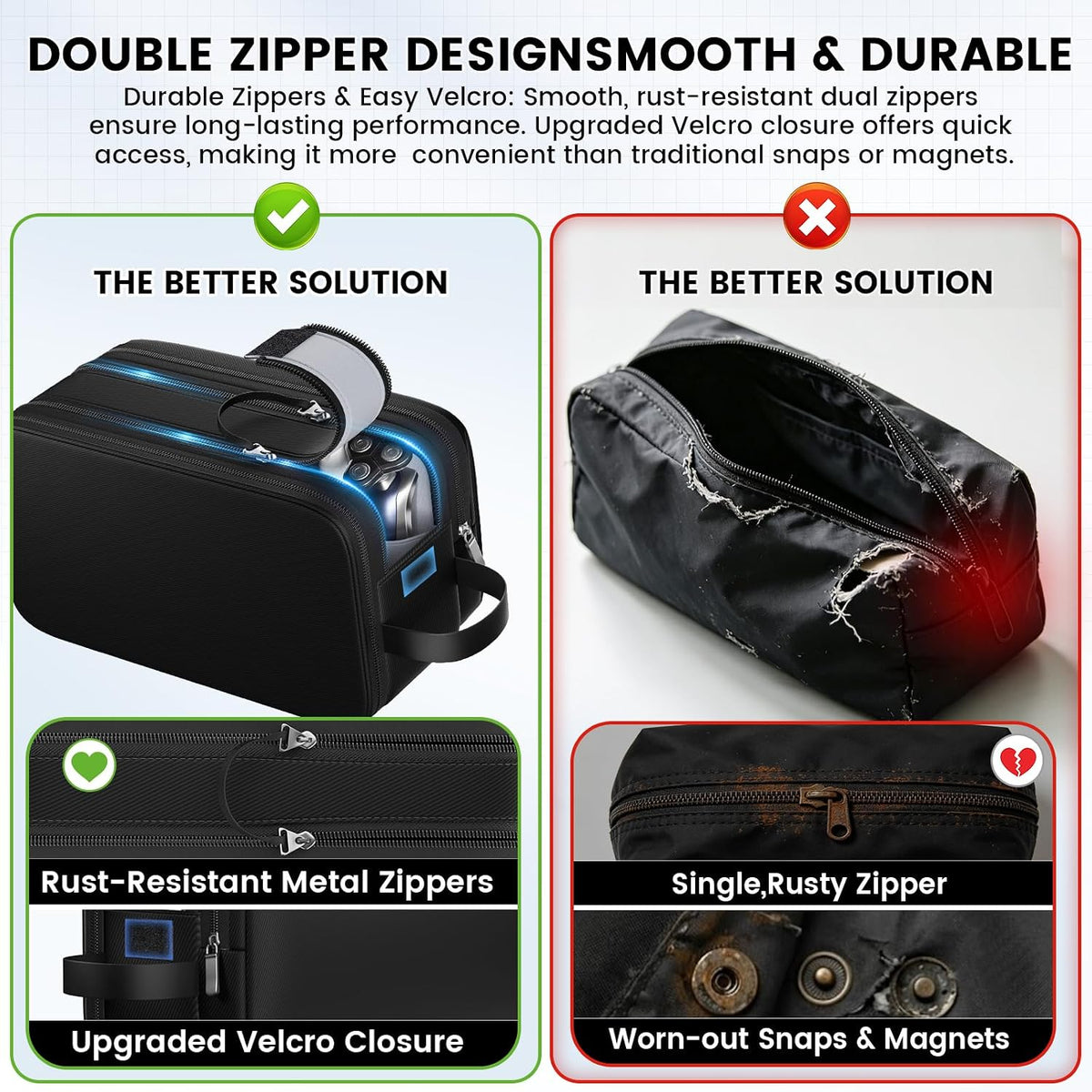 Travel Toiletry Bag, Waterproof Hanging Dopp Kit, Organizer for Men & Women