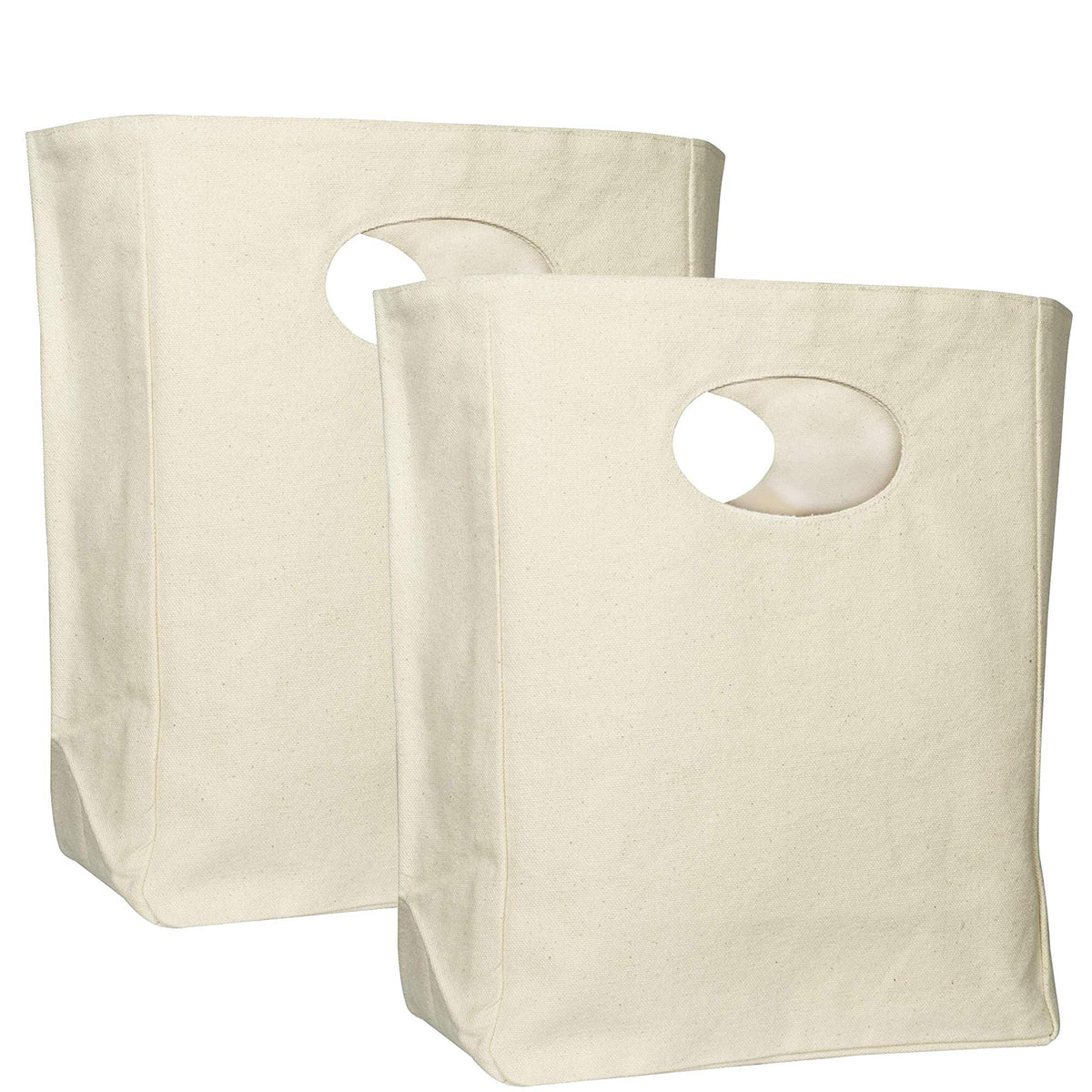 Organic Cotton Canvas Lunch Bag - Eco Friendly & Machine Washable | Perfect for Men, Women & Kids | Reusable Lunch Tote for Work, School - Easy to Clean Water Resistant Interior Liner (1 Bag - White)