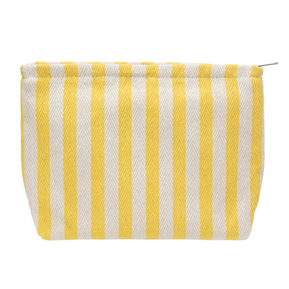 Flat Makeup Bag for Women,Zipper Cosmetic Pouch for Purse,Strawberry Beige