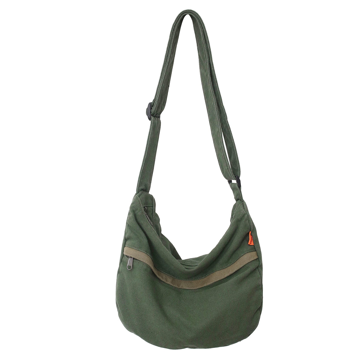 Cotton Tote Handbag Women Canvas Crossbody Beach Bag Hobo Shoulder Tote Bag with 3 External Pocket,Zipper Closure