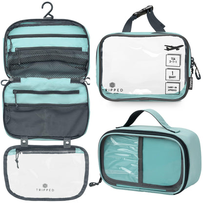 TRIPPED Travel Gear 3-Piece Travel Toiletry Bag Set