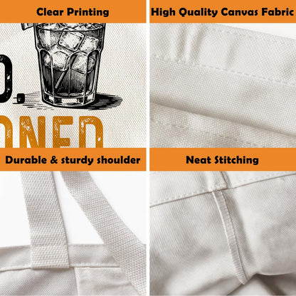 Old Fashioned Canvas Tote Bag, Funny Whiskey Gift for Men
