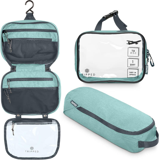 TRIPPED Travel Gear 3-Piece Travel Toiletry Bag Set