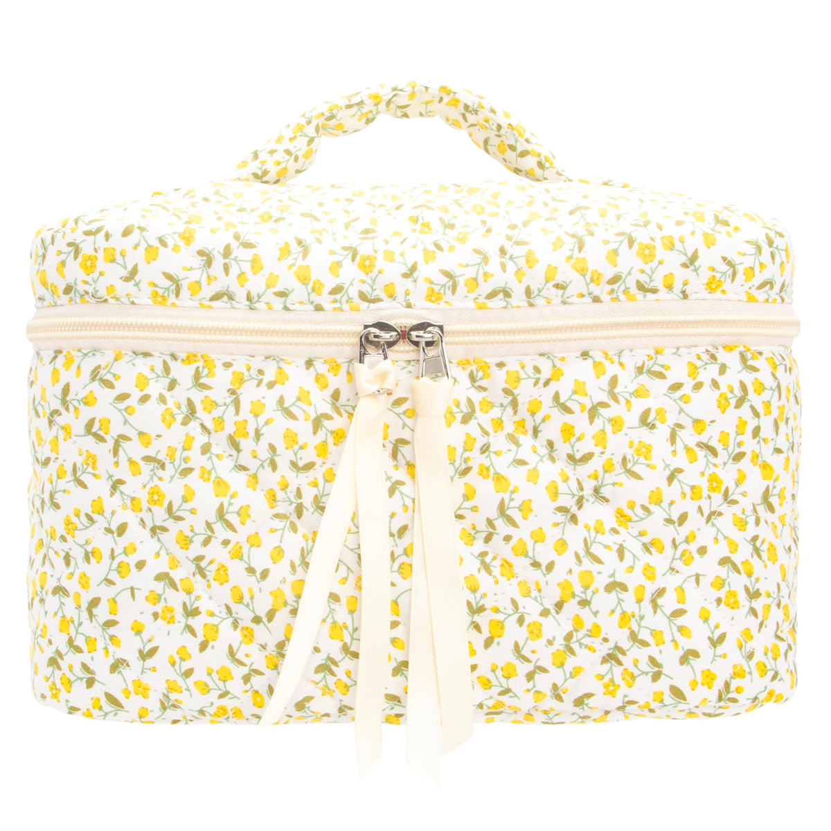 Quilted Makeup Bag for Women, Travel Cosmetic&Toiletry Bag,Gauze Heart
