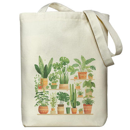 itgowisa Canvas Tote Bag with Zipper Pocket, Reusable Grocery Bag for Daily
