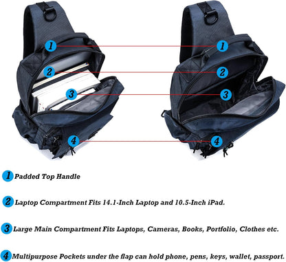 NICGID Sling Bags Chest Shoulder Backpacks, Laptop Backpack Crossbody Messenger Bag Travel Outdoor Men Women