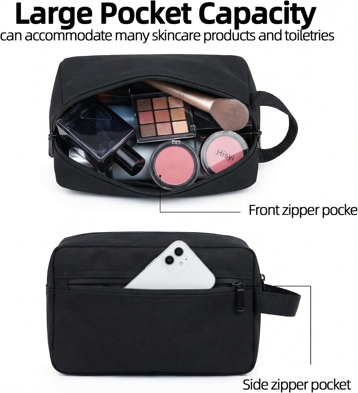 DSYSC Travel Toiletry Bag for Women & Men, Small Makeup Bag