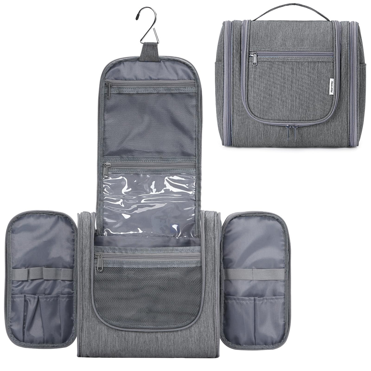 Narwey Hanging Travel Toiletry Bag for Women, Makeup Cosmetic Bag