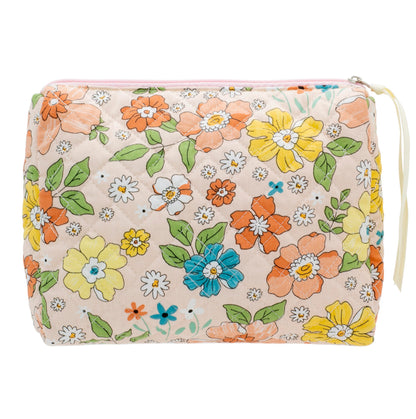 Quilted Makeup Bag for Women, Travel Cosmetic&Toiletry Bag,Gauze Heart