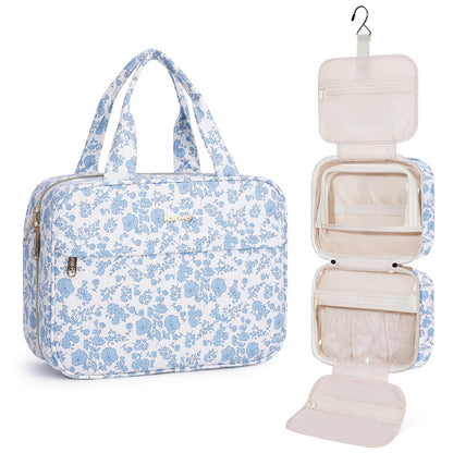 Narwey Hanging Travel Toiletry Bag for Women, Cosmetic Makeup Bag Organizer