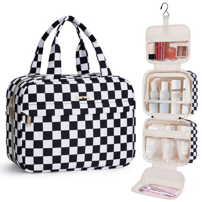 Narwey Hanging Travel Toiletry Bag for Women, Cosmetic Makeup Bag Organizer