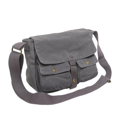 AFGWK School Vintage Canvas Messenger Bag for Men Crossbody Shoulder Bag Satchel Handbags