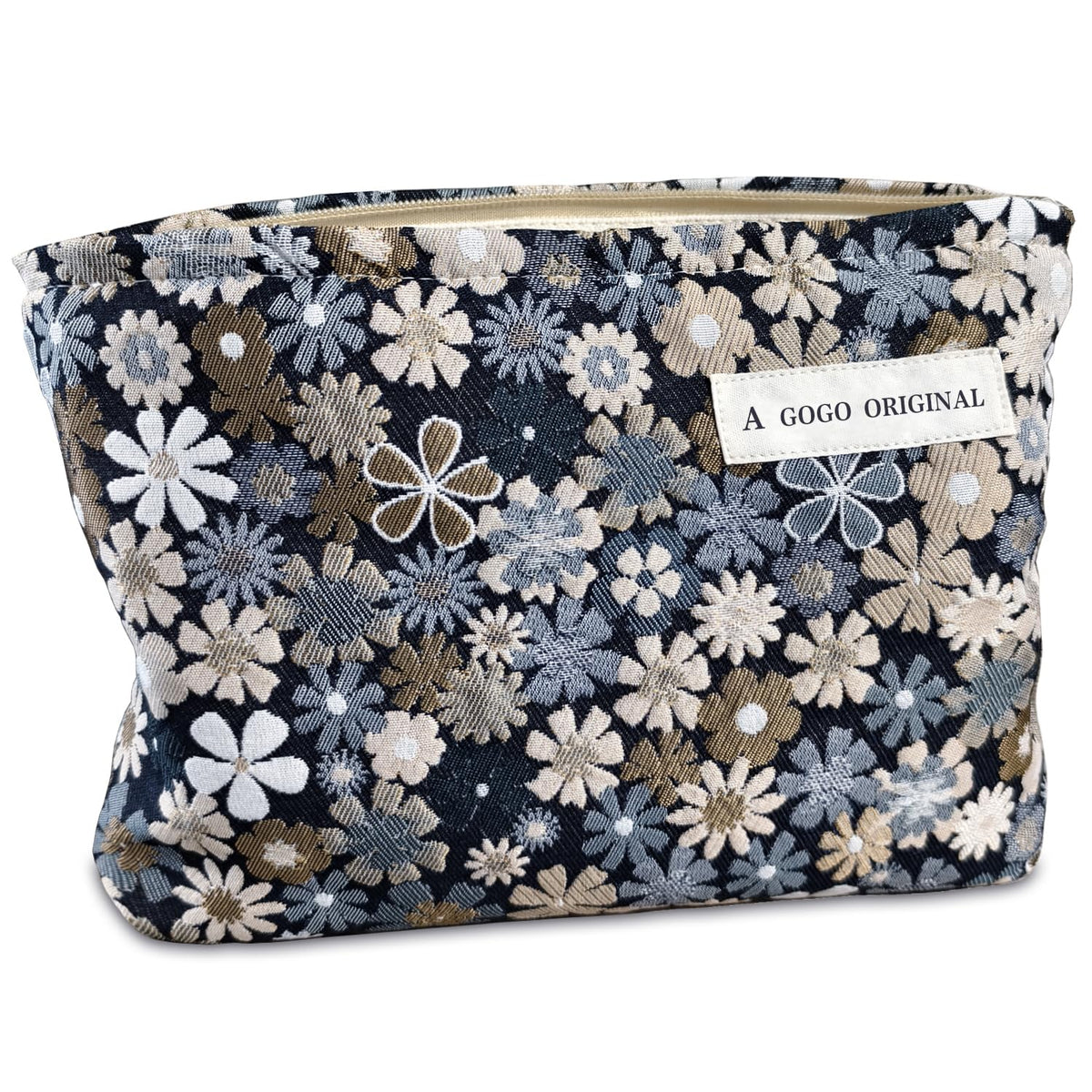 STARDW Leopard Makeup Bag Organizer Cosmetic Bags for Women and Girls,Travel Toiletry Bag Large Capacity Canvas Makeup Zipper Pouch, Purse Organizer Pouches (Brown Leopard)
