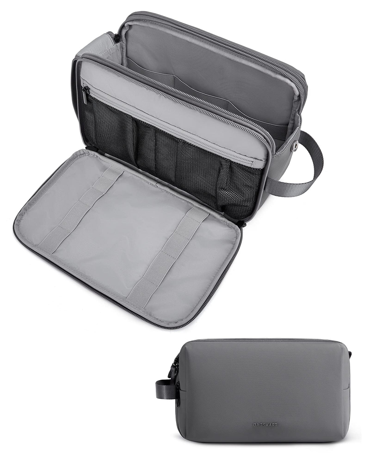 BAGSMART Toiletry Bag for Men, Travel Toiletry Organizer Dopp Kit Water-resistant Shaving Bag for Toiletries Accessories, Door Room Essentials,Pink-medium
