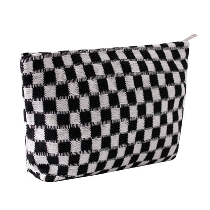 Cosmetic Bags for Women - Corduroy Cosmetic Bag Aesthetic Women Handbags Purses Smile Dots Makeup Organizer Storage Makeup Bag Girls Case Bags (A-Beige)